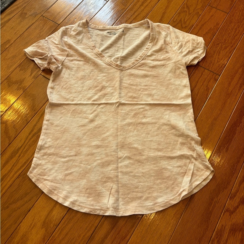 Abercrombie & Fitch pink and white tie dye soft A&F tee size small